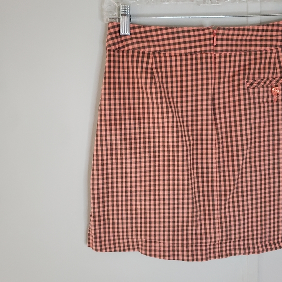 Lady Hagen Peach Gingham Golf Skort - Picture 6 of 11